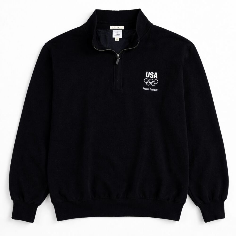 BMW Olympics Team Apparel Quarter Zip Italian Merino Wool Sweater Size Large